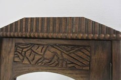 Kitchen Apothecary Medicine Bathroom Wall Cabinet Ornate Hand Carved Wood Bevele