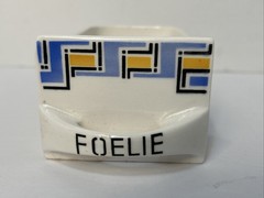 Dutch Delft Foelie Spice Cabinet Labeled Drawer Antique Replacement Art Deco