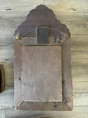 Antique Ornate Brushes Hammered Brass Mirrored Cabinet Shoe Shine Cabinet