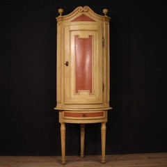 Antique Italian corner cabinet lacquered furniture cupboard Louis XVI 18th cent