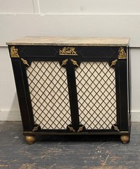 Vintage Regency Style Two-Door Side Cabinet—A Pair