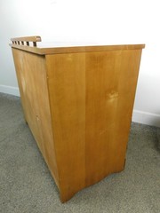 VTG 36″W Maple ’70s E Allen-esque Console Louver Doors Cabinet Chest Colonial VG