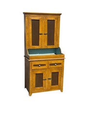 Antique paint decorated Folk Art cupboard cabinet grained Childs size 1900