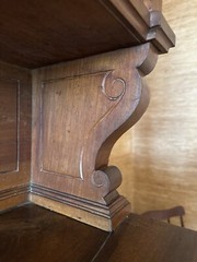 Early 19th Century Antique Wood Hutch Cabinet with Incredible Hand Carved Detail