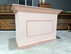 Vintage Store Counter Country Rustic Kitchen Island Desk Pink Antique wood Stand