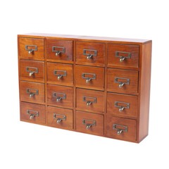 Antique Apothecary Cabinet with 16 Drawers Wood Box Desk Drawer Organizer Box