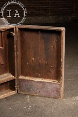 Antique Wooden Swing-Open Tool Cabinet