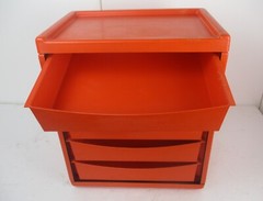 Vintage Hard Plastic Space Age Chest of Drawers Storage Unit Meurop Emont HTF