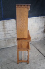 Antique Kuchins Oak Arts & Crafts Drybar Console China Cabinet Cupboard Hutch