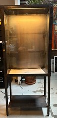 Antique Industrial Glass and Metal Display Cabinet