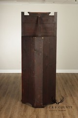 Antique Victorian Carved Walnut Corner Cabinet With Mirrored Transom