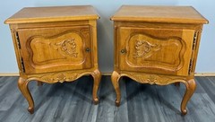 Amazing Pair French Bedside Tables Cupboards Cabinets Louis XVI (LOT 2830)