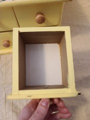 Vintage Yellow Table Top Wooden 8-Drawer Birdhouses Apothecary Hand Painted