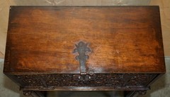 LOVELY ORNATELY CARVED 18TH CENTURY SPANISH CABINET ON STAND WITH HIDDEN STORAGE