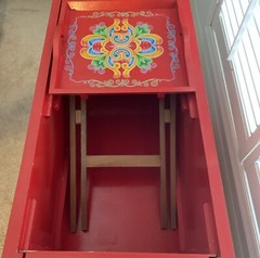 Handcrafted Costa Rican Barcart/Oxcart With Intricate Hand Painted Folk Design