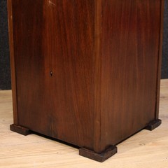 English bar cabinet in walnut wood sideboard glasses bottles 20th century