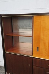 Mid Century Modern Two Tone China Display Storage Cabinet Cupboard 5681