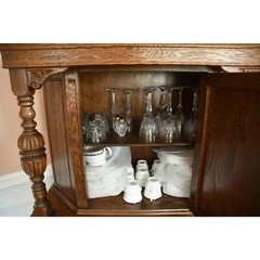 Jacobean Style Solid Wood Cabinet 1920’s Renaissance Architecture England Style