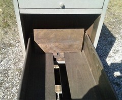 Antique Wooden 4 Drawer File Cabinet Painted 1940s