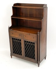 Antique English Mahogany Server Chiffonier Display Cabinet