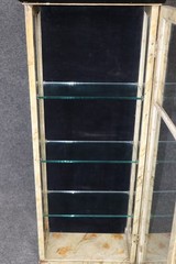 Antique Directoire Style Paint decorated Wall Vitrine Display Cabinet