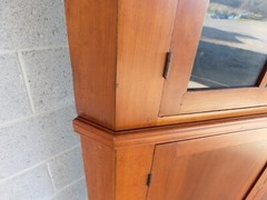 Antique Cherry 2 Piece 12 Pane Corner Cabinet