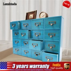 16 Drawers Apothecary Cabinet Library Card Catalog Cabinet Tabletop Vintage Apot