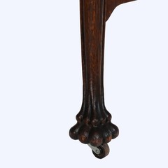 RJ Horner (attr.) Figural Oak Server, Griffins & Full Serpentine Glass