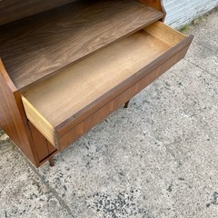Petite Mid Century Walnut Hutch or Media Cabinet