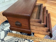Antique Apothecary Wooden Cabinet Box with Multiple drawers Brass Hardware