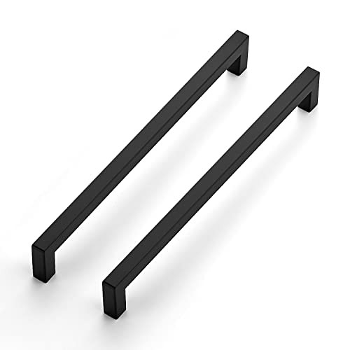 Ravinte 18 Pack 10 Inch Square Cabinet Handles – Matte Black Pulls for Kitchen