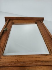 Medicine Cabinet Apothecary Kitchen Bathroom wood shaving Beveled glass mirror
