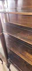 Antique Queen Anne Style China Cabinet Curio Living Dining Room Furniture TLC
