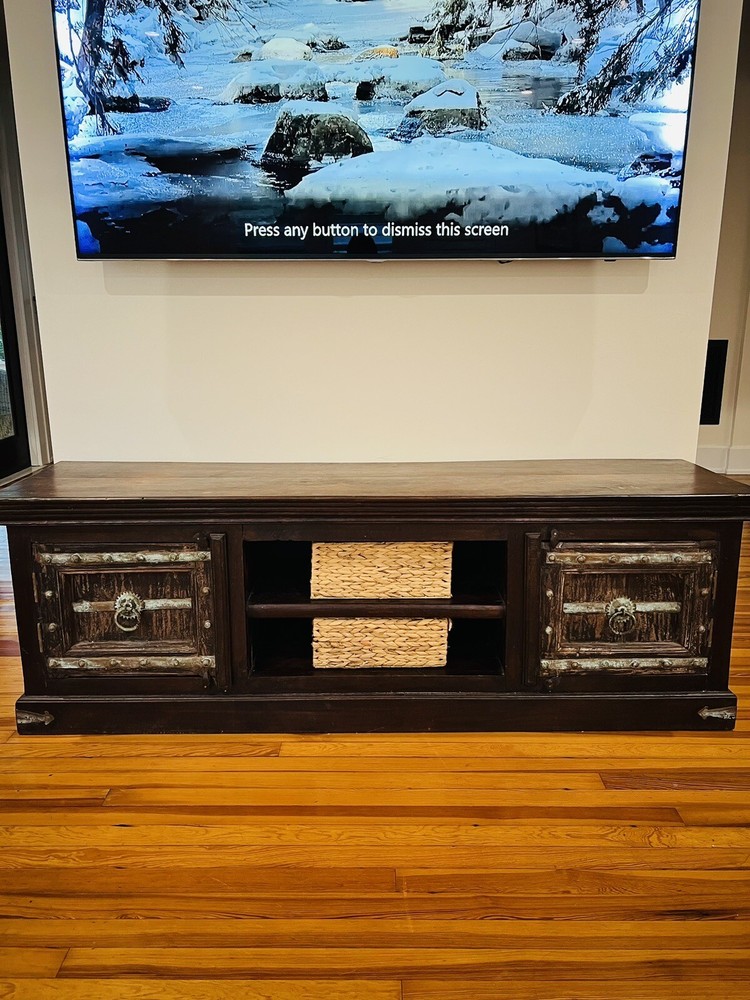 Solid mahogany wood with reclaimed doors credenza cabinet