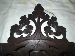 ANTIQUE VICTORIAN GERMAN BLACK FOREST CARVED LADY WOOD WALL SHELF RACK HOLDER A+