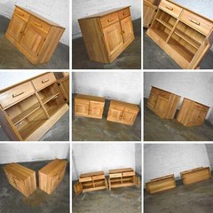 Vintage Ranch Oak Pair of Small Credenzas or Buffet Cabinets by A. Brandt Compan