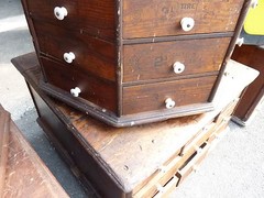 c1903 AMERICAN bolt & SCREW co. DAYTON, OH octagonal hardware store cabinet 98dr