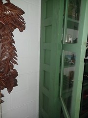 Vintage Store Display 1800s Original Green Curio Store Display Cabinet Showcase