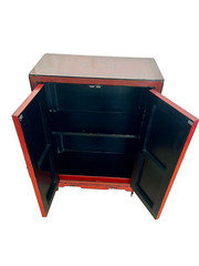 Mid Century Chinese Console Cabinet Double doors interior shelf Hand Painted
