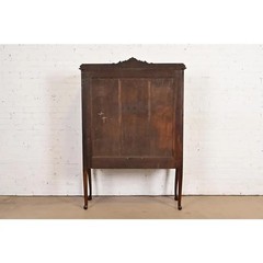 Berkey & Gay Style Antique Queen Anne Bookcase or Bar Cabinet, Circa 1920s