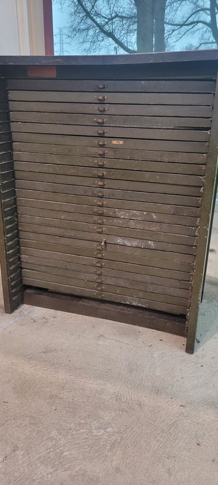 Hamilton Mfg. Co. Vintage Metal Cabinet With Wood Drawers