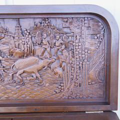 George Zee & Company Rosewood Dry Bar Cabinet 1963 Hand Carved