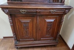 Antique Carved Solid Wood Victorian Hall Cabinet – AMAZING CARVED DETAILS VGC