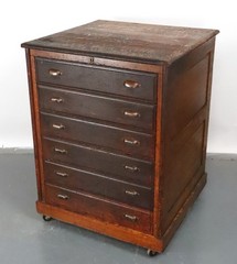 Antique Industrial Quarter Sawn Storage Oak Cabinet