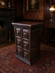 Antique Solid Wood Apothecary Cabinet 6 Drawer Chest