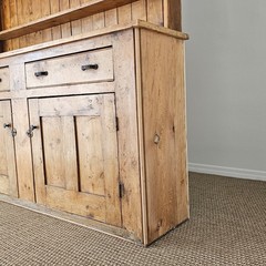 Antique English Pine Kitchen Dresser Welsh Cupboard Hutch Cabinet Victorian
