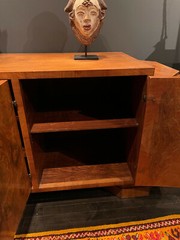 ART DECO CABINET CONSOLE BURLWOOD VENEER 5 DOORS FRANCE OR USA EARLY 20TH C.