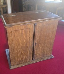 Solid Wood Antique Apothecary Cabinet Box Portable Medicine Chest Glass Bottles