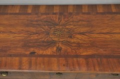 Antique Italian Biedermeier Burr Walnut 3 Drawer Commode Dresser Chest of Drawer