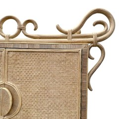 Chinoiserie Rattan Cabinet with Natural Bent Wood & Pencil Reed Base by Hickory
